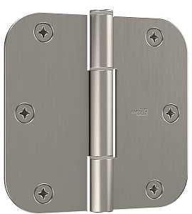 National Hardware Squeak Guard Series N830-449 Door Hinge, 1/4 in Corner Radius, 3-1/2 in H Frame Leaf, Steel, 3/CD