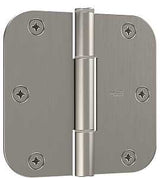 National Hardware Squeak Guard Series N830-449 Door Hinge, 1/4 in Corner Radius, 3-1/2 in H Frame Leaf, Steel, 3/CD