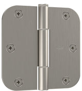National Hardware Squeak Guard Series N830-449 Door Hinge, 1/4 in Corner Radius, 3-1/2 in H Frame Leaf, Steel, 3/CD
