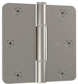 National Hardware N830-450 Door Hinge, 3-1/2 in H Door Leaf, 3/32 in Thick Door Leaf, 3-1/2 in H Frame Leaf, Steel