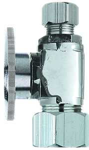 Plumb Pak PP63PCLF Straight Shut-Off Valve, 1/2 x 3/8 in Connection, Compression, Quarter-Turn Lever Actuator