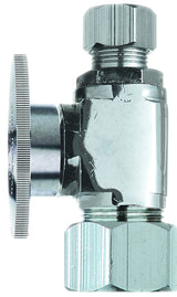 Plumb Pak PP63PCLF Straight Shut-Off Valve, 1/2 x 3/8 in Connection, Compression, Quarter-Turn Lever Actuator
