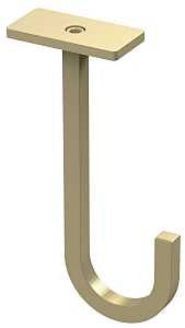 National Hardware N275-533 Long Hook, 5 in H, Steel, Brushed Gold, Ceiling, Screw