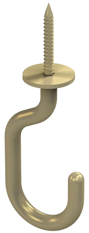 National Hardware Modern Series N275-524 J-Hook, 1-23/32 in L, 4-27/32 in H, Steel, Brushed Gold, Ceiling