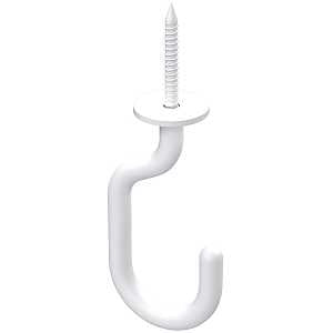 National Hardware Modern Series N275-525 J-Hook, 1-23/32 in L, 4-27/32 in H, Steel, White, Ceiling