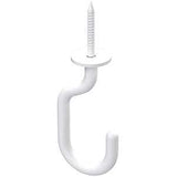 National Hardware Modern Series N275-525 J-Hook, 1-23/32 in L, 4-27/32 in H, Steel, White, Ceiling