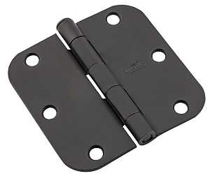 National Hardware N830-428 Door Hinge, 3-1/2 in W, Steel, 5/8 in Corner Radius, 6-Mounting Hole, Mortise Mounting