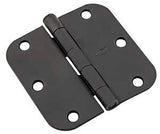 National Hardware N830-428 Door Hinge, 3-1/2 in W, Steel, 5/8 in Corner Radius, 6-Mounting Hole, Mortise Mounting