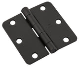 National Hardware N830-430 Door Butt Hinge, 3 in H Door Leaf, 0.08 ga Thick Door Leaf, 3 in H Frame Leaf, Steel, 50 lb