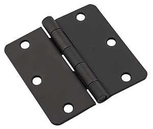 National Hardware V512RC Series N830-431 Door Hinge, 1/4 in Corner Radius, Black, Steel, Removable Pin, Mortise, 1 EA