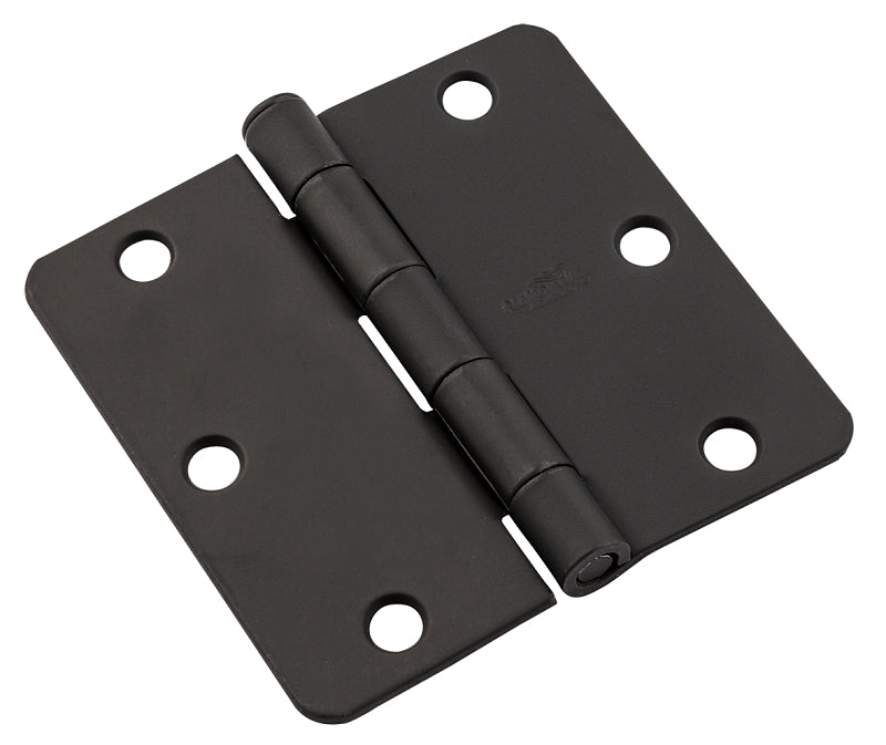 National Hardware V512RC Series N830-431 Door Hinge, 1/4 in Corner Radius, Black, Steel, Removable Pin, Mortise, 1 EA