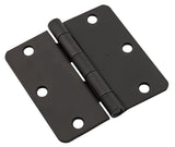 National Hardware V512RC Series N830-431 Door Hinge, 1/4 in Corner Radius, Black, Steel, Removable Pin, Mortise, 1 EA