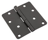 National Hardware 512 Series N830-432 Door Butt Hinge, 1/4 in Corner Radius, Black, 4 in H Frame Leaf, Steel