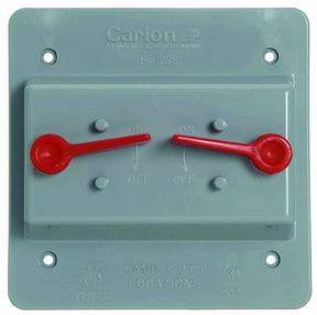 Carlon E9G2SSNR Cover, 4-55/64 in L, 4-55/64 in W, Square, 2-Gang, Polycarbonate, Gray