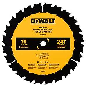 DEWALT DWA11024 General-Purpose Saw Blade, 10 in Dia, 5/8 in Arbor, 24-Teeth, Carbide Cutting Edge