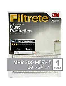 Filtrete 326-4 Air Filter, 24 in L, 20 in W, 5 MERV, 300 MPR, Synthetic Frame, Pack of 4