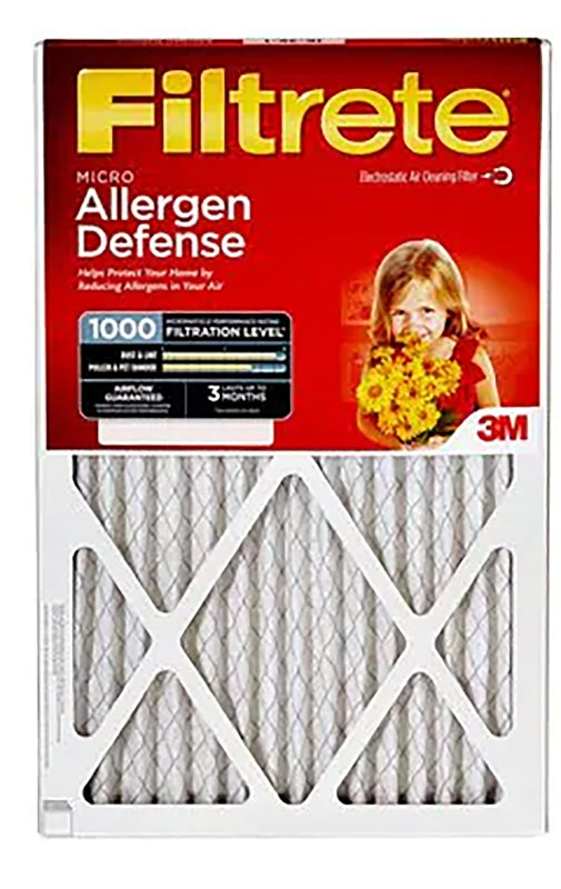 Filtrete 9802-4 Air Filter, Non-Electrostatic, Pleated, 1 in Thick, 20 in L, 20 in W, 11 MERV, 1000 MPR, Pack of 4