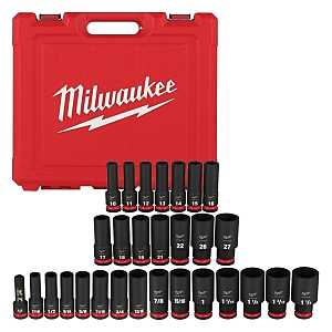 Milwaukee 49-66-7016 SHOCKWAVE Impact Duty Series Socket Set, Chrome Molybdenum Steel, 1/SET