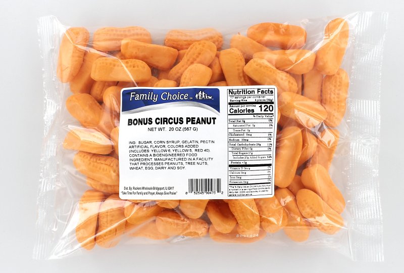 Family Choice 473 Circus Candy, Banana Flavor, 23 oz Cello Bag, Pack of 10