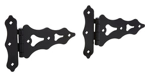National Hardware Ornamental N109-032 Series T-Hinge, 7-1/2 in Frame Height, 8 in Frame Width, Steel, Black