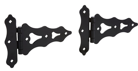 National Hardware Ornamental N109-032 Series T-Hinge, 7-1/2 in Frame Height, 8 in Frame Width, Steel, Black