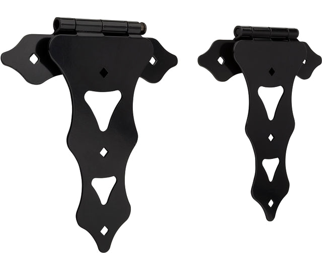 National Hardware Ornamental N109-034 Series T-Hinge, 9-3/8 in Frame Height, 10 in Frame Width, Steel, Black