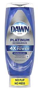 Dawn Platinum EZ-Squeeze 00207 Dish Soap, 18 fl-oz Bottle, Liquid, Refreshing Rain, Blue