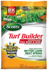 Scotts Turf Builder WinterGuard Series 22333 Fall Weed and Feed, Granular, Spreader Application, 33.84 lb Bag