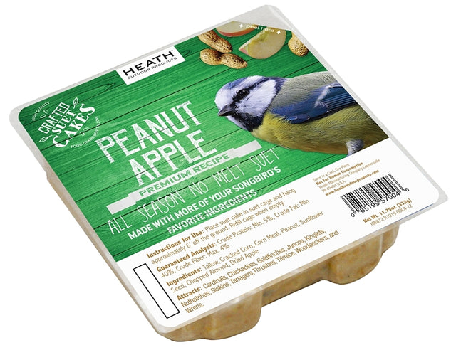 Heath DDC4-12 Cracked Corn Crafted Suet Cake, 11.75 oz, Peanut Apple