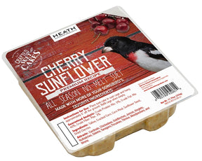 Heath DDC2-12 Cracked Corn Crafted Suet Cake, 11.75 oz, Cherry Sunflower