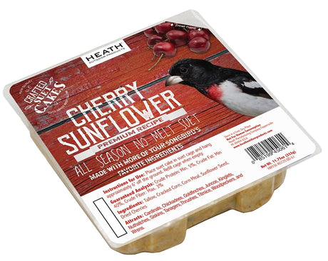Heath DDC2-12 Cracked Corn Crafted Suet Cake, 11.75 oz, Cherry Sunflower
