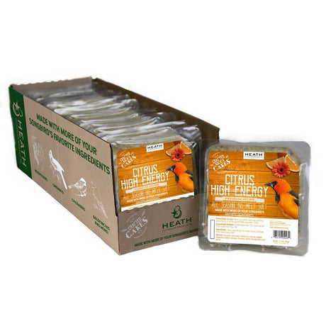 Heath DDC3-12 Wild Bird Seed, Crafted Suet, Cake, 11.75 oz Pack, Ingredients: Orange Peel, Peanuts, Seeds, 12/PK