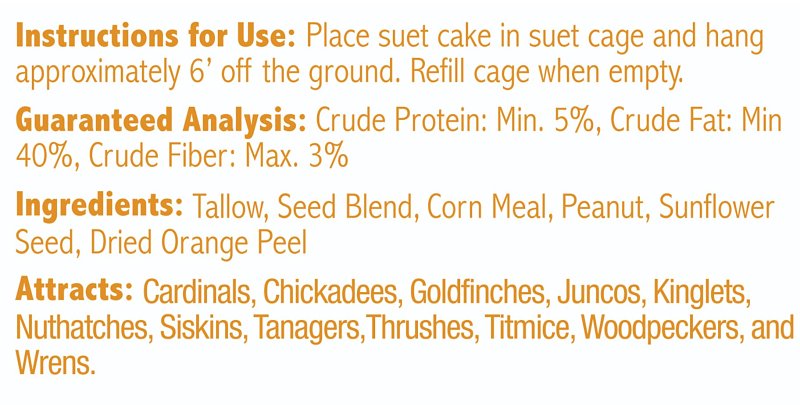Heath DDC3-12 Sunflower Seed Wild Bird Seed, 11.75 oz, Crafted Suet, Cake, Pack