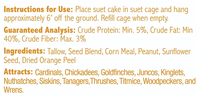 Heath DDC3-12 Sunflower Seed Wild Bird Seed, 11.75 oz, Crafted Suet, Cake, Pack