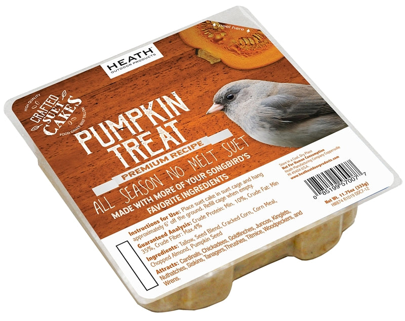 Heath DDC7-12 Cracked Corn Crafted Suet Cake, 11.75 oz, Pumpkin