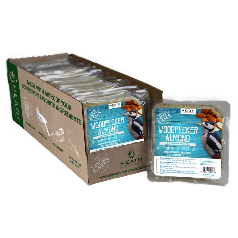 Heath DDC1-12 Sunflower Seed Wild Bird Seed, 11.75 oz, Crafted Suet, Cake, Pack