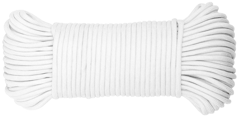 Baron 63016 550 Paracord, 5/32 in Dia, 100 ft L, White