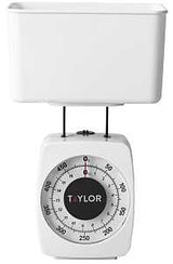 Taylor 37204014T Mechanical Food Scale, 1 lb Capacity, White, g, oz