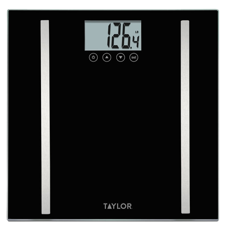 Taylor 572140732F Body Scale, 400 lb Max Weight Capacity, Lithium Battery, Black