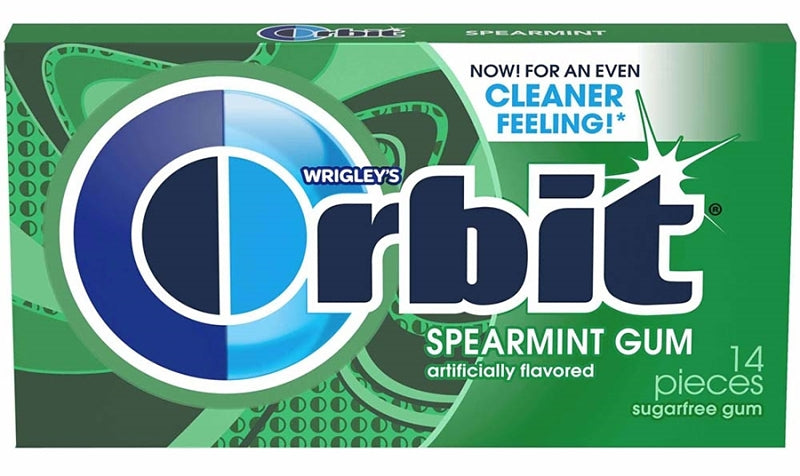 Orbit Gum 21484 Chewing Gum, Spearmint Flavor, Pack of 12