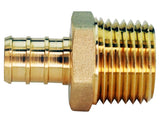 Apollo APXMA125PK Pipe Adapter, 1/2 in, Barb x MPT, PEX-B, Brass, 200 psi Pressure