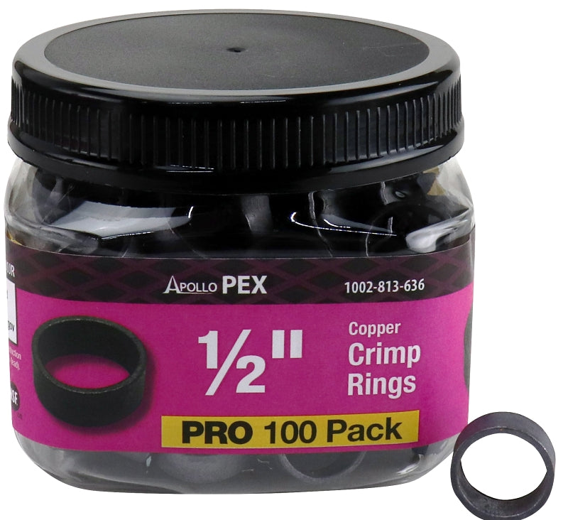 Apollo APXCR12100JR Crimp Ring, 1/2 in, PEX-B, Copper