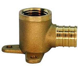Apollo APXDEE3412 Pipe Elbow, 3/4 x 1/2 in, Barb x FPT, PEX-B, Brass, 200 psi Pressure