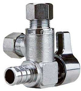 Apollo Valves APXVA123838C Dual Outlet Stop Valve, 1/2 x 3/8 in Connection, Barb x Compression, 200 psi Pressure