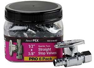 Apollo Valves APXVS1238C6JR Straight Stop Valve, 1/2 x 3/8 in Connection, Barb x Compression, 200 psi Pressure