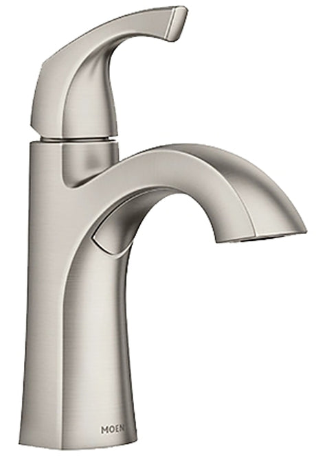 Moen Lindor Series 84505SRN Lavatory Faucet, 1.2 gpm, 1-Faucet Handle, Metal, Brushed Nickel, 4 in Faucet Centers