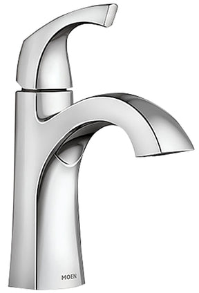 Moen Lindor Series 84505 Bathroom Faucet, 1.2 gpm, 1-Faucet Handle, Metal, Chrome Plated, Lever Handle, High Arc Spout