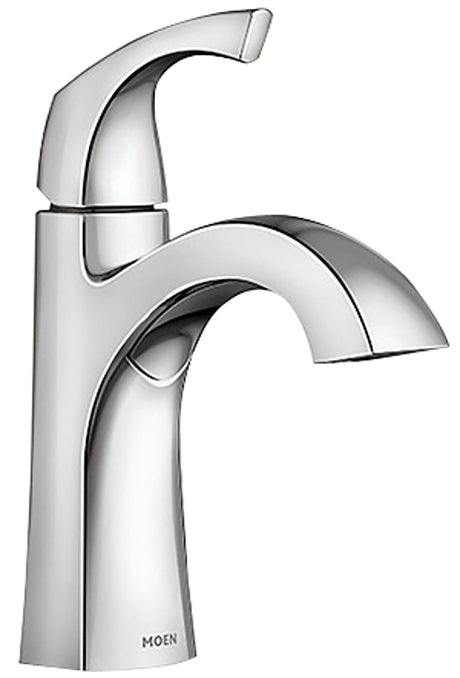 Moen Lindor Series 84505 Bathroom Faucet, 1.2 gpm, 1-Faucet Handle, Metal, Chrome Plated, Lever Handle, High Arc Spout