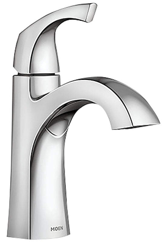 Moen Lindor Series 84505 Bathroom Faucet, 1.2 gpm, 1-Faucet Handle, Metal, Chrome Plated, Lever Handle, High Arc Spout