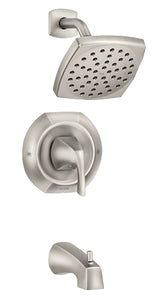 Moen Lindor Posi-Temp Series 82504SRN Tub and Shower Faucet, 1-Function Showerhead, 1.75 gpm Showerhead, 1-Handle